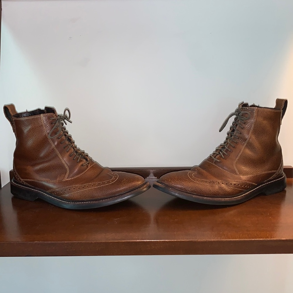 Cole Haan Leather Wingtip Brogue Boots